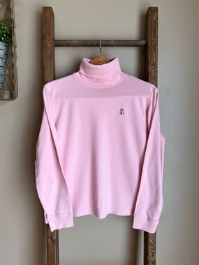 Ralph Lauren Light Pink Turtleneck Sweater with Crest